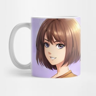 Cute Brown Hair Waifu Anime Girl Mug